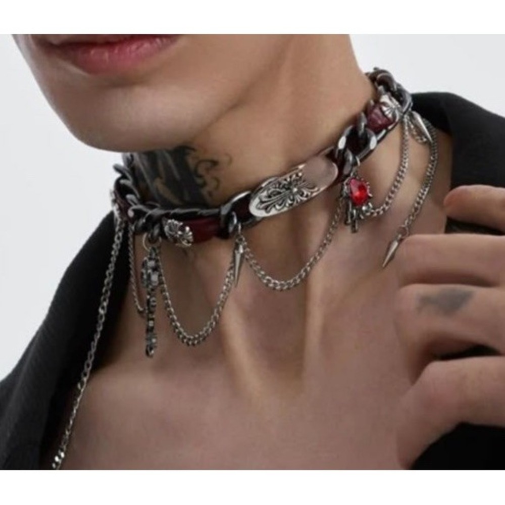 New Sylus Choker Punk Metal Accessories Love and Deepspace Leather Necklace Gift